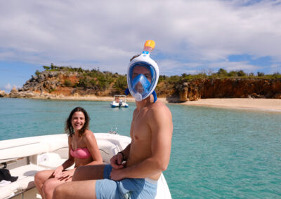 blue pelican boat charter - Tintamarre - masque integral pour snorkeling